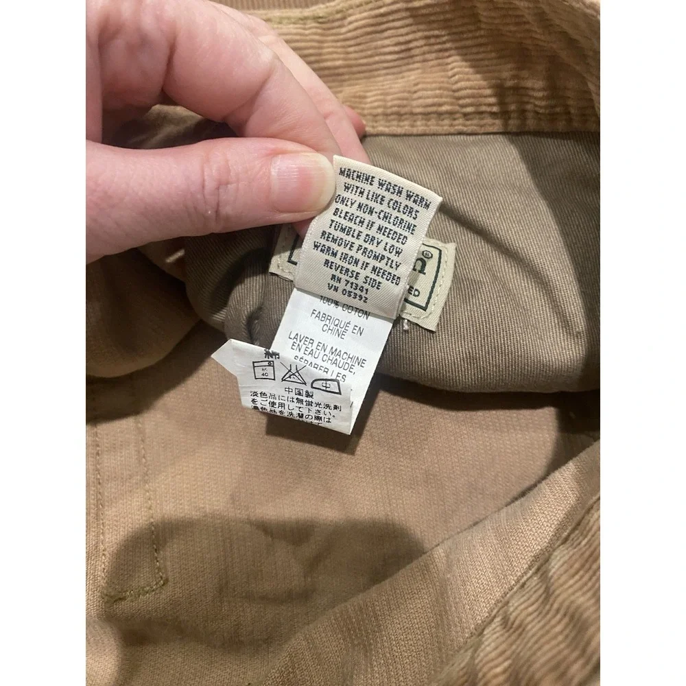 L.L.Bean Men's Corduroy Pants 35x32 Tan Brown Straight Leg Cotton Casual Classic